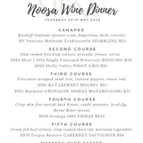 Noosa Wine Dinner Thursday 11th June 2026 - 1 ticket