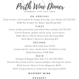 Perth Members Dinner Thursday 16th July 2026 - 1 ticket